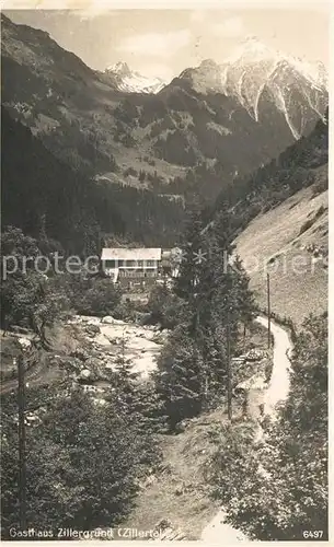 AK / Ansichtskarte Zillergrund Gasthaus im Tal Zillertaler Alpen