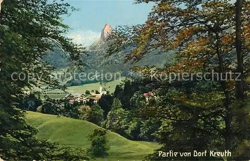 AK / Ansichtskarte Dorf Kreuth Blick vom Waldrand aus Landschaftspanorama Alpen Kat. Kreuth