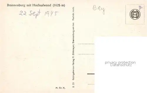 AK / Ansichtskarte Brannenburg mit Hochsalwand Bayerische Voralpen Kat. Brannenburg