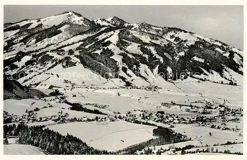 AK / Ansichtskarte Pfronten Gesamtansicht Wintersportplatz mit Edelsberg Allgaeuer Alpen Fliegeraufnahme Kat. Pfronten