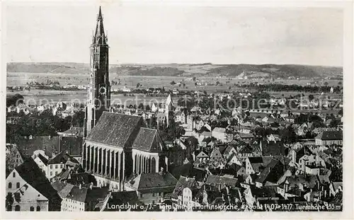 AK / Ansichtskarte Landshut Isar Stadtpanorama mit Martinskirche Kat. Landshut