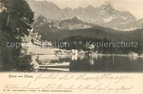 AK / Ansichtskarte Eibsee Partie am See Bootfahren Alpen Kat. Grainau