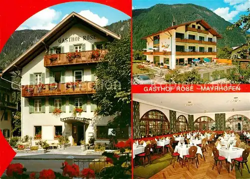 AK / Ansichtskarte Mayrhofen Zillertal Gasthof Rose Hotel Sonne Speisesaal Kat. Mayrhofen