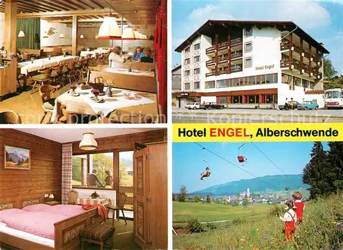 AK / Ansichtskarte Alberschwende Hotel Engel Gastraum Zimmer Sessellift Kat. Alberschwende