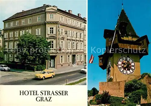 AK / Ansichtskarte Graz Steiermark Hotel Strasser Uhrturm Kat. Graz