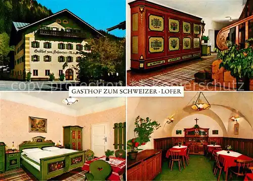 AK / Ansichtskarte Lofer Gasthof zum Schweizer Zimmer Gastraum Kat. Lofer