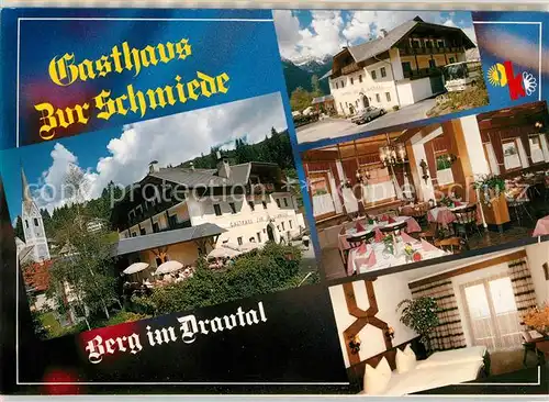 AK / Ansichtskarte Berg Drautal Gasthaus Zur Schmiede Gastraeume Zimmer Panorama Kat. Berg im Drautal