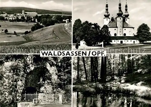 AK / Ansichtskarte Waldsassen Kloster Panorama Lourdesgrotte  Kat. Waldsassen