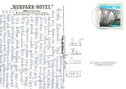 AK / Ansichtskarte Bad Hoenningen Kurpark Hotel Kat. Bad Hoenningen
