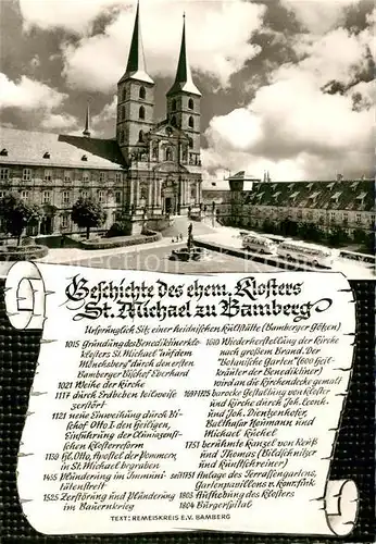 AK / Ansichtskarte Bamberg Kloster Sankt Michael Geschichte Kat. Bamberg