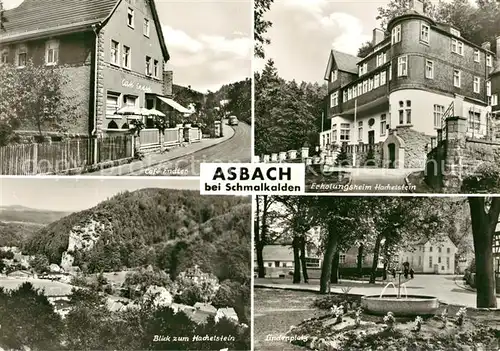 AK / Ansichtskarte Asbach Schmalkalden Cafe Endler Erholungsheim Hachelstein Blick zum Hachelstein Kat. Schmalkalden