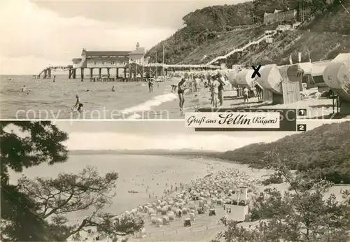 AK / Ansichtskarte Sellin Ruegen Seebruecke Fischerstrand Kat. Sellin Ostseebad