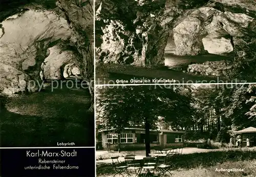 AK / Ansichtskarte Karl Marx Stadt Labyrinth Rabensteiner unterirdische Felsendome Gruene Grotte Kat. Chemnitz