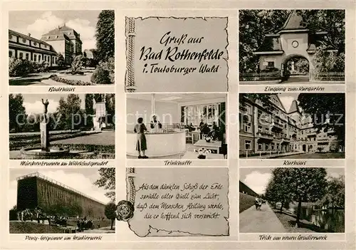 AK / Ansichtskarte Bad Rothenfelde Badehaus Ponygespanne Gradierwerk Trinkhalle Kurgarten Kurhaus Kat. Bad Rothenfelde