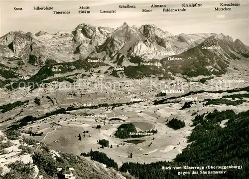 AK / Ansichtskarte Obertoggenburg Kaeserrugg Saentismassiv Bergketten Kat. Wildhaus
