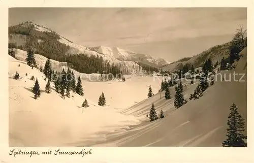 AK / Ansichtskarte Spitzingsee Winterpanorama mit Sonnwendjoch Mangfallgebirge Kat. Schliersee