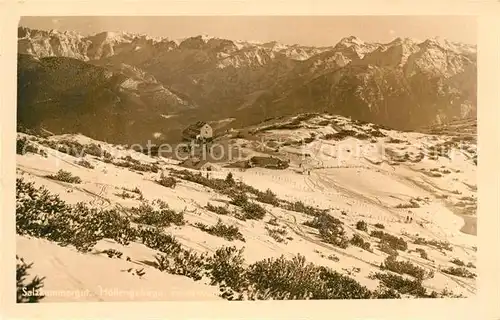 AK / Ansichtskarte Hoellengebirge Alpenpanorama mit Feuerkogel Berghaus Kat. Salzkammergut