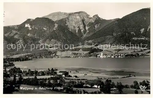 AK / Ansichtskarte St Wolfgang Wolfgangsee Panorama Blick zum Schafberg Kat. St. Wolfgang im Salzkammergut