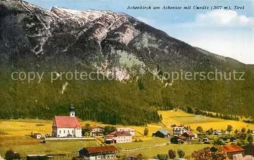 AK / Ansichtskarte Achenkirch Teilansicht mit Kirche Blick zum Unnuetz Brandenberger Alpen Kat. Achenkirch am Achensee