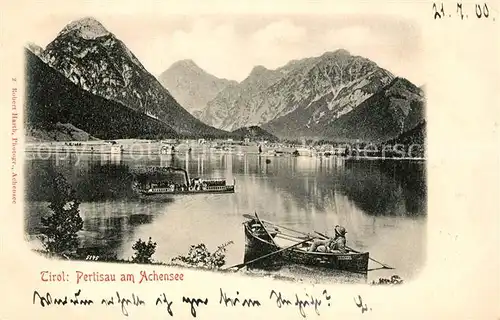 AK / Ansichtskarte Pertisau Achensee Uferpartie am See Dampfer Alpenpanorama Kat. Eben am Achensee