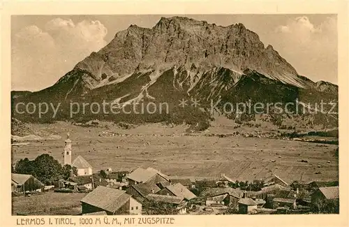 AK / Ansichtskarte Lermoos Tirol Panorama Blick zur Zugspitze Wettersteingebirge Kat. Lermoos