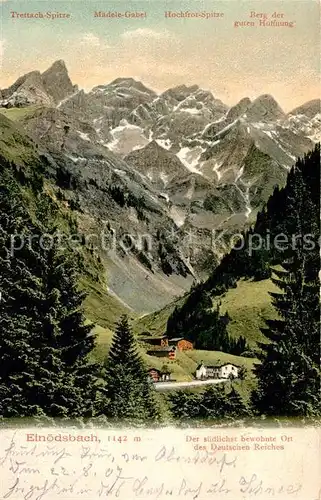 AK / Ansichtskarte Einoedsbach Der suedlichst bewohnte Ort des Deutschen Reiches Alpen Kat. Oberstdorf