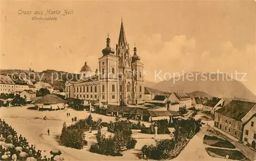 AK / Ansichtskarte Mariazell Steiermark Kirchenplatz Wallfahrtskirche Kat. Mariazell