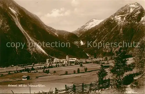 AK / Ansichtskarte Krimml Landschaftspanorama mit Wasserfaellen Alpen Trinks Postkarte Kat. Krimml
