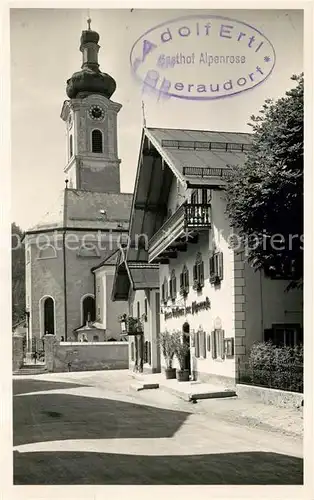 AK / Ansichtskarte Oberaudorf Ortsmotiv mit Gasthof und Kirche Kat. Oberaudorf