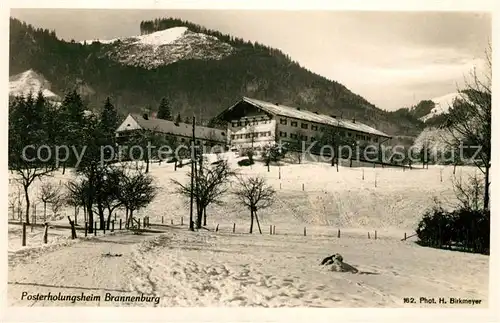 AK / Ansichtskarte Brannenburg Posterholungsheim Winterpanorama Bayerische Voralpen Kat. Brannenburg