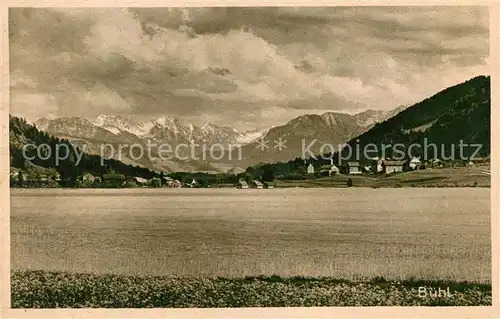 AK / Ansichtskarte Buehl Alpsee Uferpartie am See Blick gegen Allgaeuer Alpen Kat. Immenstadt i.Allgaeu