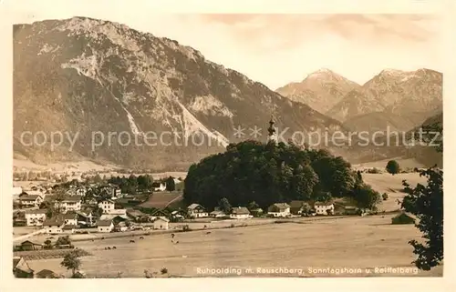 AK / Ansichtskarte Ruhpolding Panorama mit Rauschberg Sonntagshorn und Reiffelberg Chiemgauer Alpen  Kat. Ruhpolding