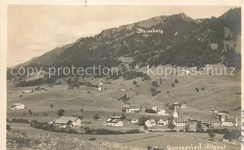 AK / Ansichtskarte Gunzesried Gesamtansicht mit Steineberg Allgaeuer Alpen Kat. Blaichach