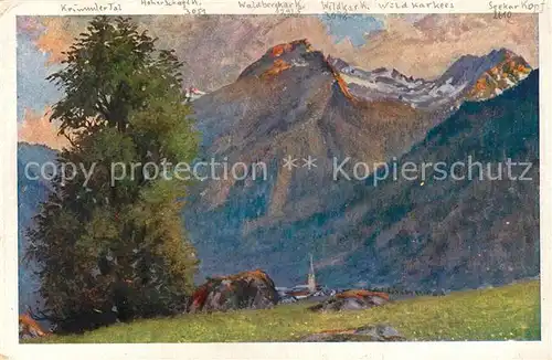 AK / Ansichtskarte Krimml Landschaftspanorama mit Seekar und Wildkar Kuenstlerkarte Kat. Krimml
