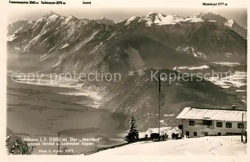 AK / Ansichtskarte Moesern Menthof gegen Inntal und Lechtaler Alpen Serie Deutsche Heimatbilder Huber Karte No. 5371 Kat. Telfs