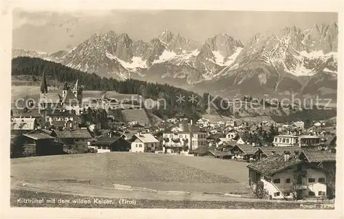 AK / Ansichtskarte Kitzbuehel Tirol Panorama Blick zum Wilden Kaiser Kaisergebirge Kat. Kitzbuehel