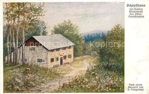 AK / Ansichtskarte Altenmarkt Triesting Schoepflhaus Sektion Wienerwald nach Aquarell von Klingsboegl Kuenstlerkarte Kat. Altenmarkt an der Triesting