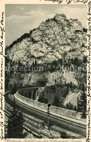 AK / Ansichtskarte Semmering Niederoesterreich Ausfahrt aus dem Polleroswand Tunnel Eisenbahn Dampflokomotive Kat. Semmering