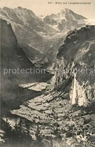 AK / Ansichtskarte Lauterbrunnental Blick ins Tal Alpenpanorama Kat. Lauterbrunnen