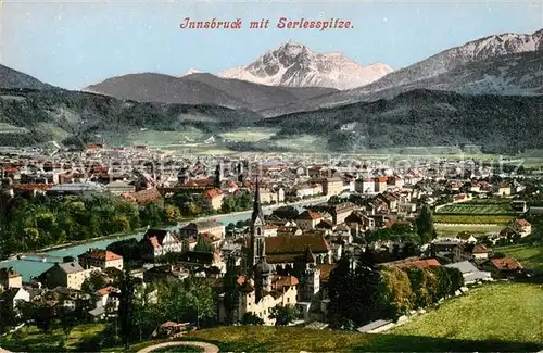 AK / Ansichtskarte Innsbruck Stadtpanorama mit Serlesspitze Kat. Innsbruck