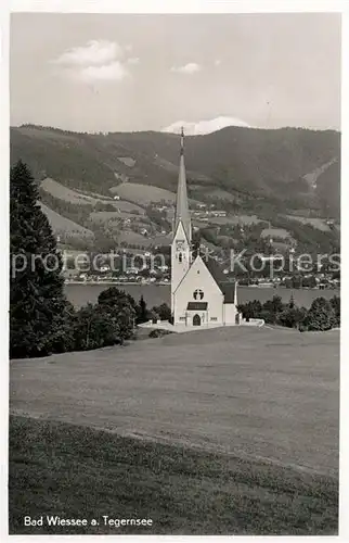 AK / Ansichtskarte Bad Wiessee Kirche Tegernsee Bayerische Alpen Kat. Bad Wiessee