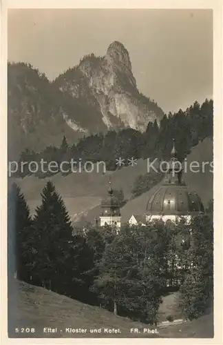 AK / Ansichtskarte Ettal Kloster Kirche mit Kofel Ammergauer Alpen Kat. Ettal