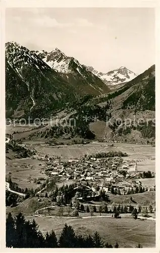 AK / Ansichtskarte Bad Oberdorf Panorama mit Rotspitze und Entschenkopf Allgaeuer Hochgebirge Kat. Bad Hindelang