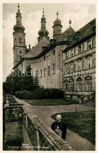 AK / Ansichtskarte Banz Bad Staffelstein Terrasse mit Bischof Xaver Geyer Auslanddeutschen Mission