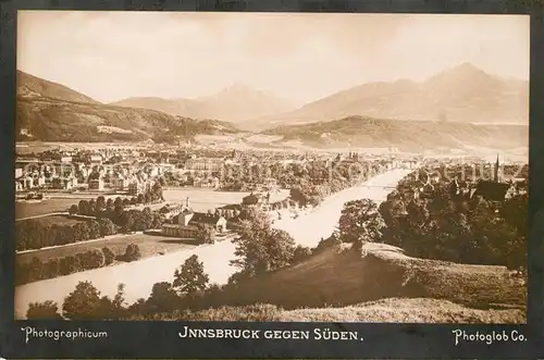 AK / Ansichtskarte Innsbruck Panorama Blick gegen Sueden Photographicum Kat. Innsbruck