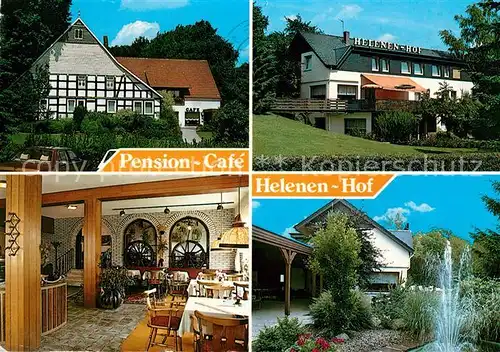AK / Ansichtskarte Buende Westfalen Pension Helenen Hof Gastraum Park