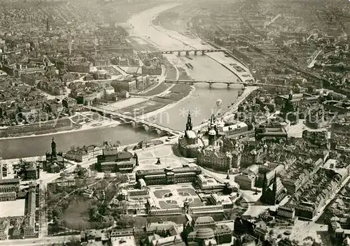 AK / Ansichtskarte Dresden Fliegeraufnahme Neustadt Altstadt Kat. Dresden Elbe