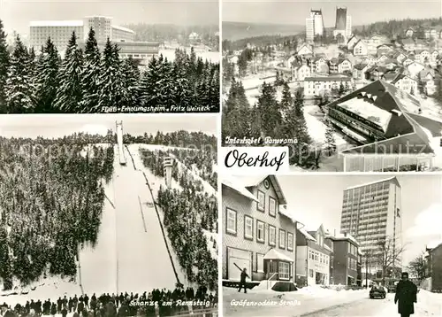 AK / Ansichtskarte Oberhof Thueringen FDGB Erholungsheim Fritz eineck Interhotel Panorama Schanze Winter Kat. Oberhof Thueringen