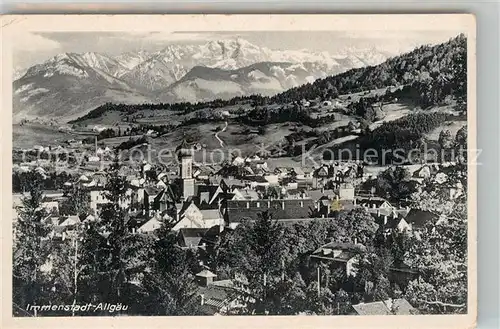 AK / Ansichtskarte Immenstadt Allgaeu Stadtpanorama mit Alpenkette Kat. Immenstadt i.Allgaeu