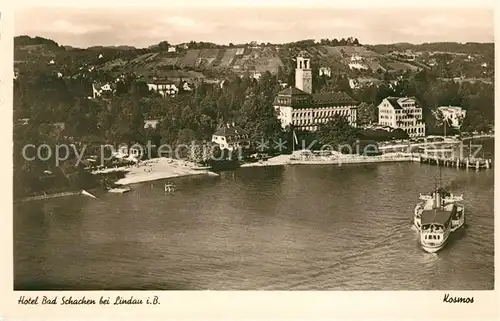 AK / Ansichtskarte Lindau Bodensee Hotel Bad Schachen Fliegeraufnahme Kat. Lindau (Bodensee)